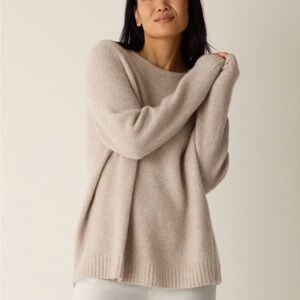 Eileen Fisher Cashmere Silk Boucle Bliss Crew Neck Sweater
